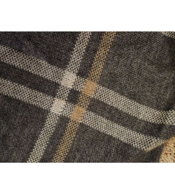 Nardi &Tagliaferri Wool Blend Wrap Shawl Gray Plaid Made In Italy Alpaca - Picture 3 of 5